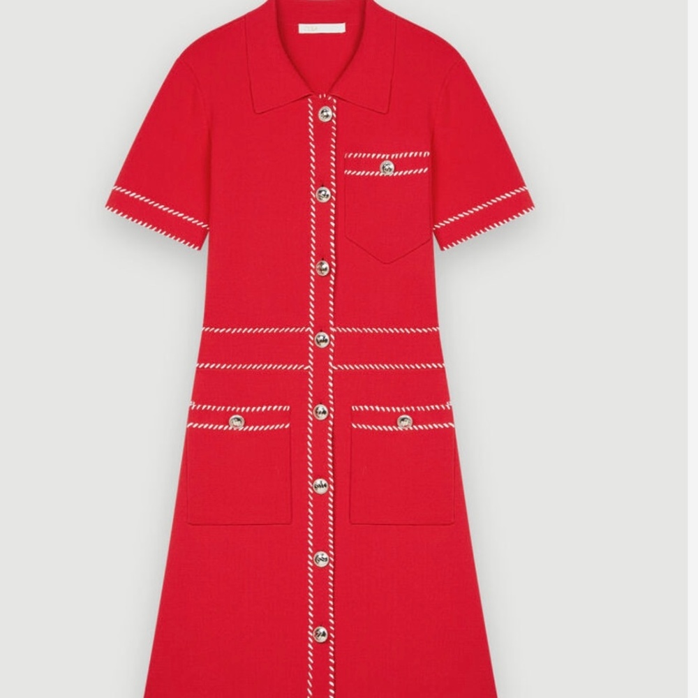 MAJE Contrasting Knit Dress